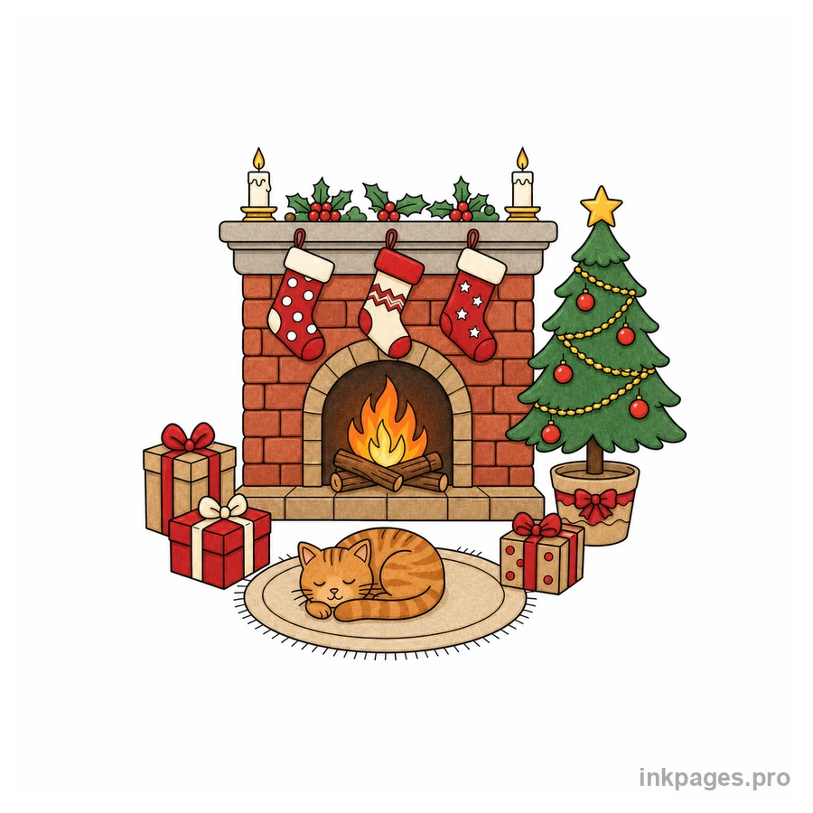 Finished color inspiration for christmas coloring page 5